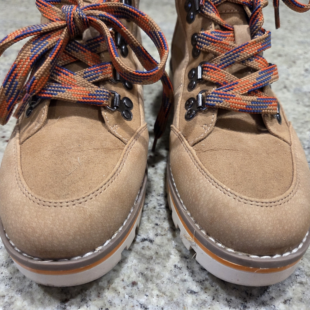 Tan Lace-Up Hiking Boots - Picture 3 of 4